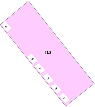 Pompeii Regio II(2) Insula 8. Plan of entrances 1 to 6